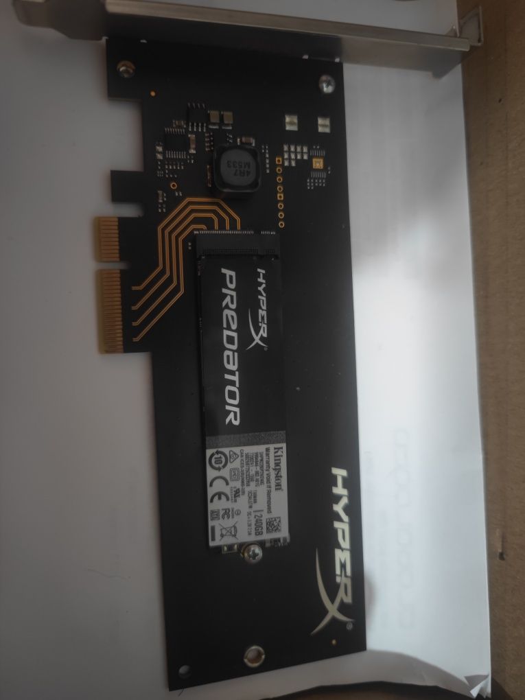 Disco M2 sata 256gb kingston hyper x com placa PCIE