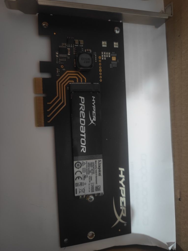 Disco SSD M2 sata 256gb kingston hyper x com placa PCIE