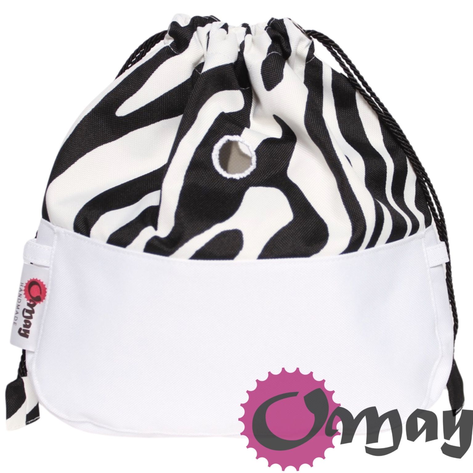 Biały organizer do OBAG MOON LIGHT worek zebra czarny komin OMAY