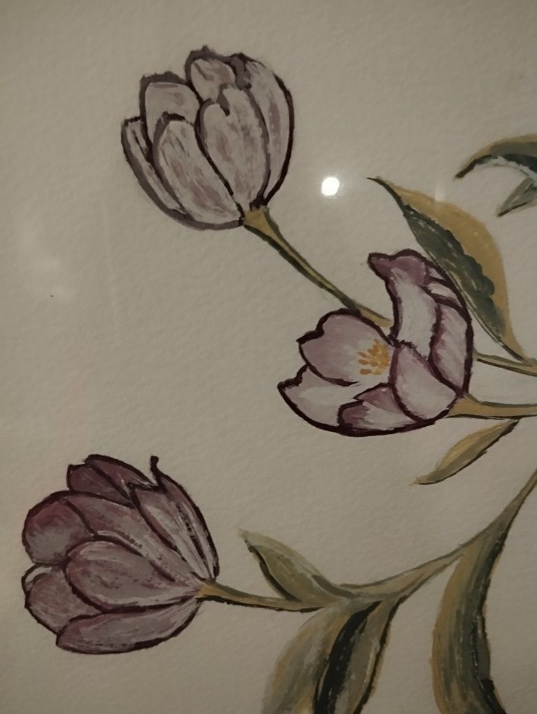 Quadro aguarela  floral Original em papel