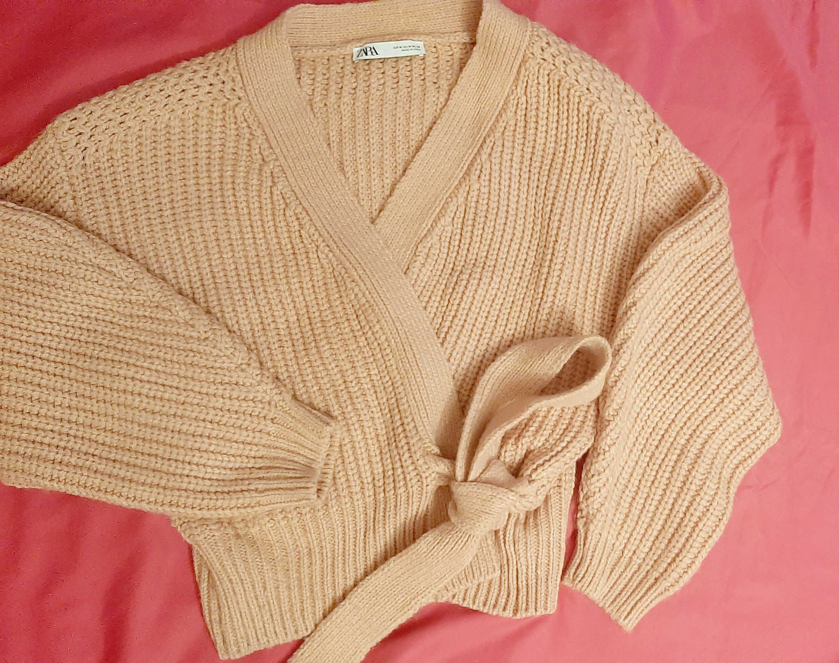 Zara sweter z wiązaniem boku roz. 36/S