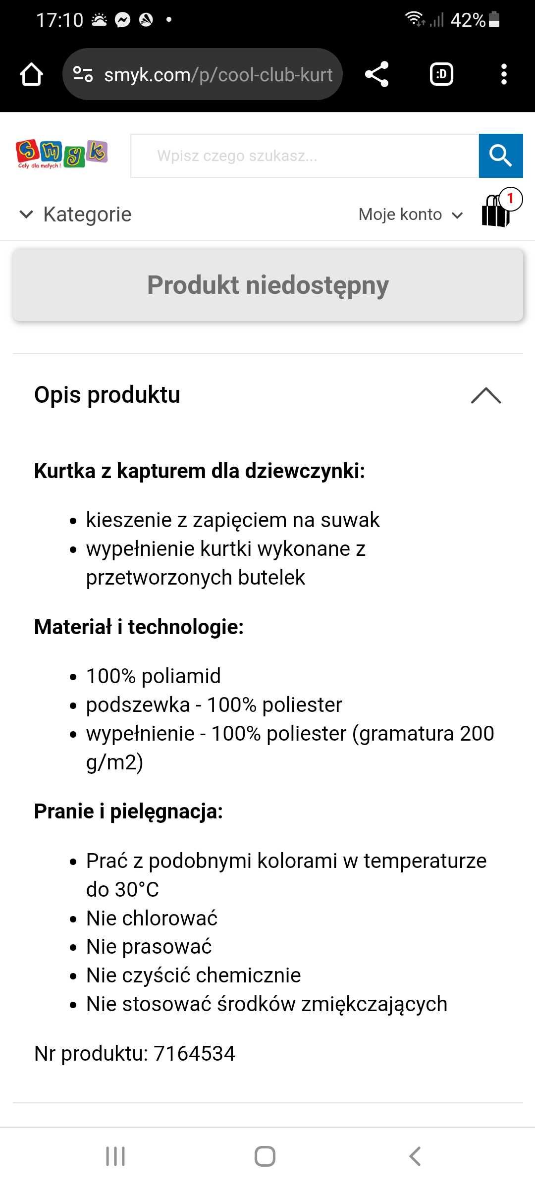 Kurtka z kapturem wiosna smyk 122 dziewczynka różowa