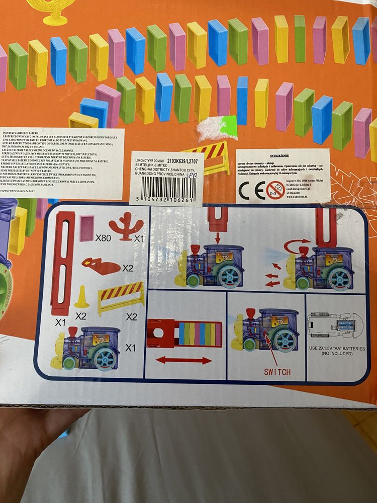 Domino automatyczna ciuchcia lokomotywa klocki układanka zabawka