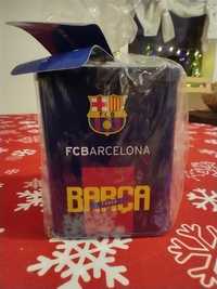 Przybornik szkolny, metalowy FC Barcelona na długopisy, pisaki