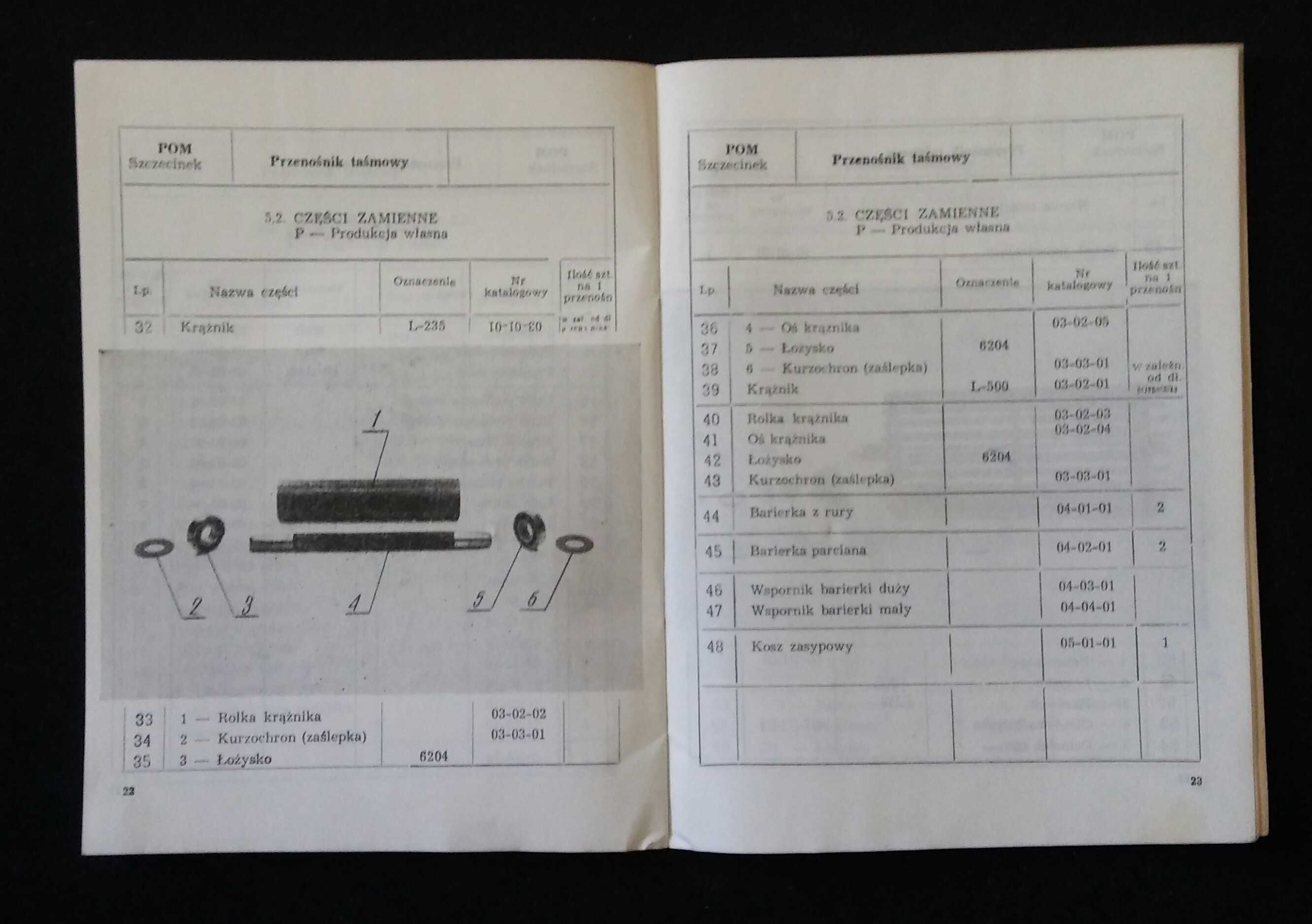 Przenośnik taśmowy PW-LP-500 Z G instrukcja katalog części