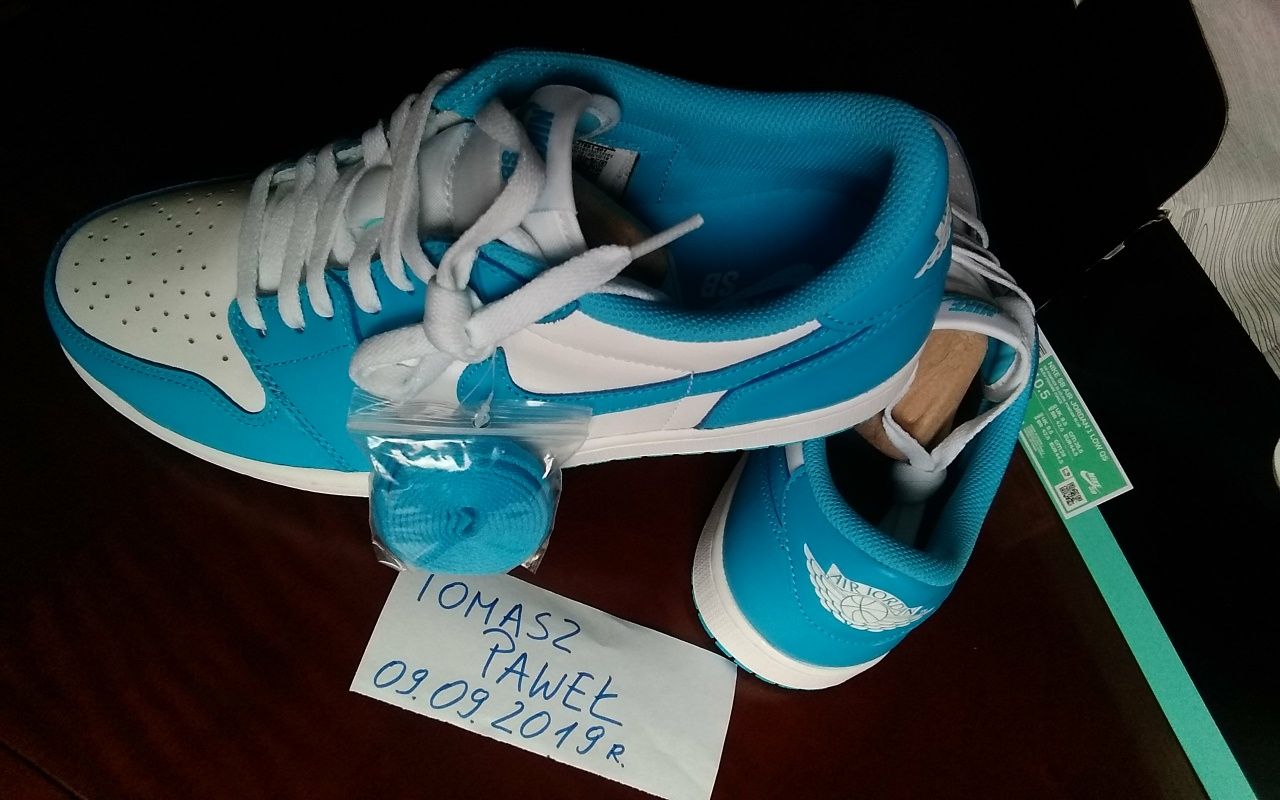 (r.44,5) Nike Jordan 1 Low SB UNC ERIC KOSTON Jordan 1 University Blue