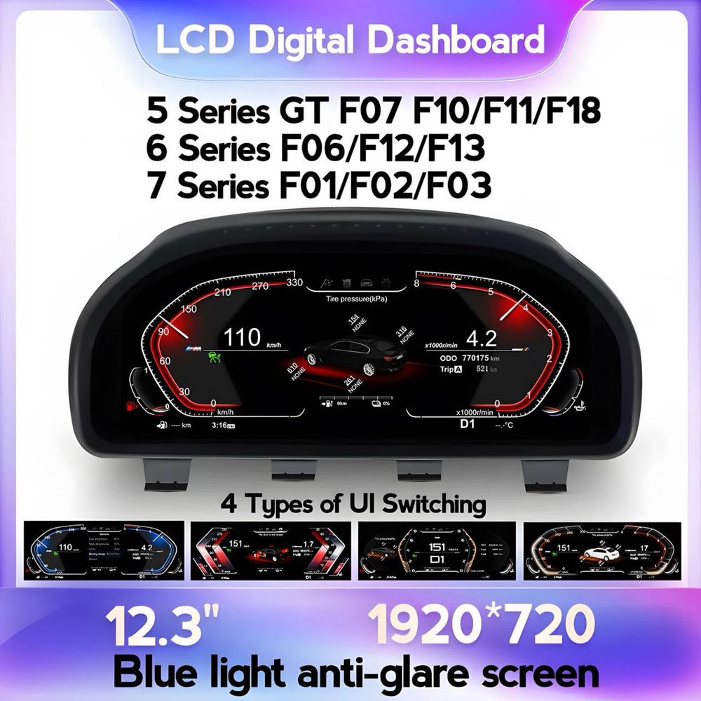 Приборная панель Led HUD BMW f10 f30 f32 f25 f15 f01 Цифрова приборка