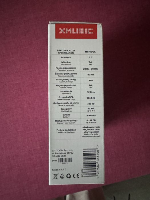 Słuchawki nauszne XMUSIC BTH106B czarny