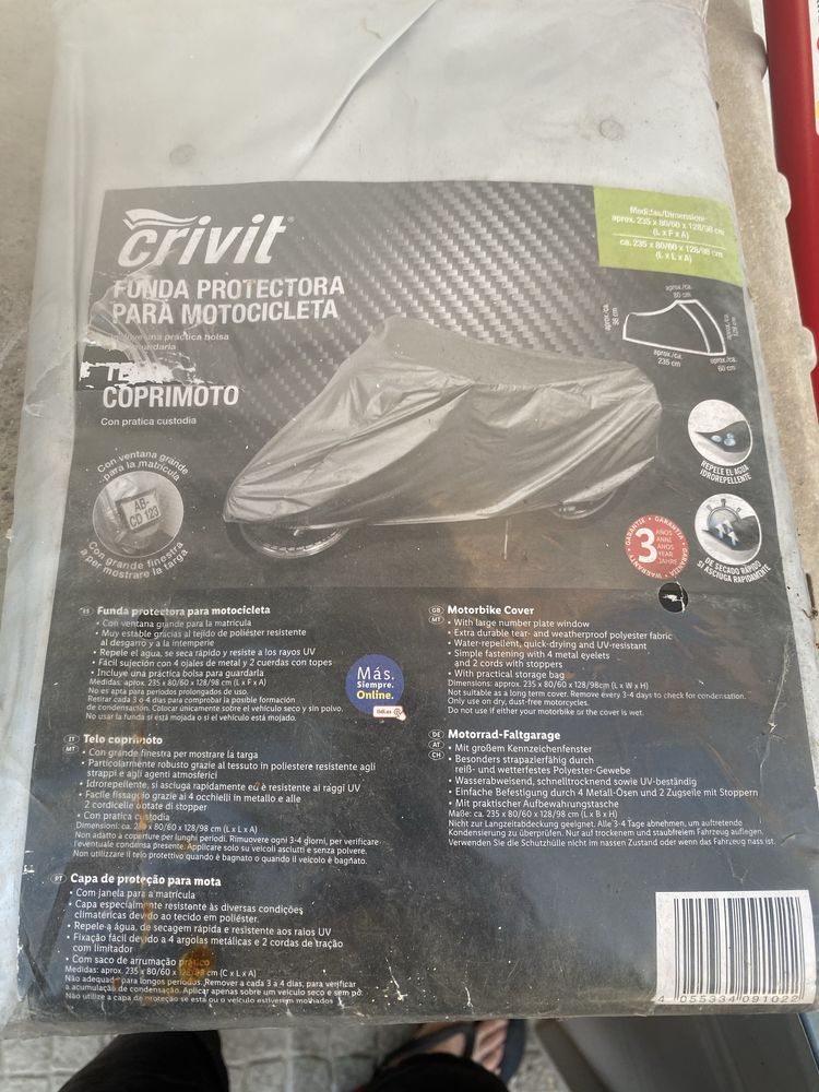 Capa para motos ainda fechado  e na embalagem original