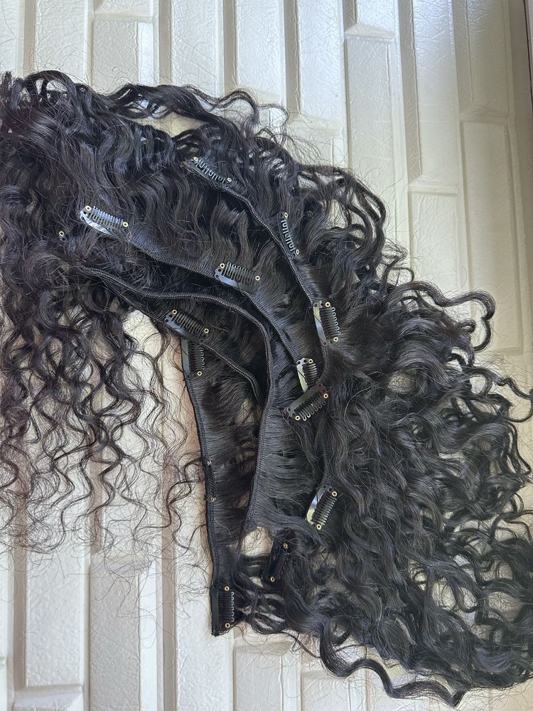 Нутуральне волося кудряве афрокудри на тресах заколках волосы