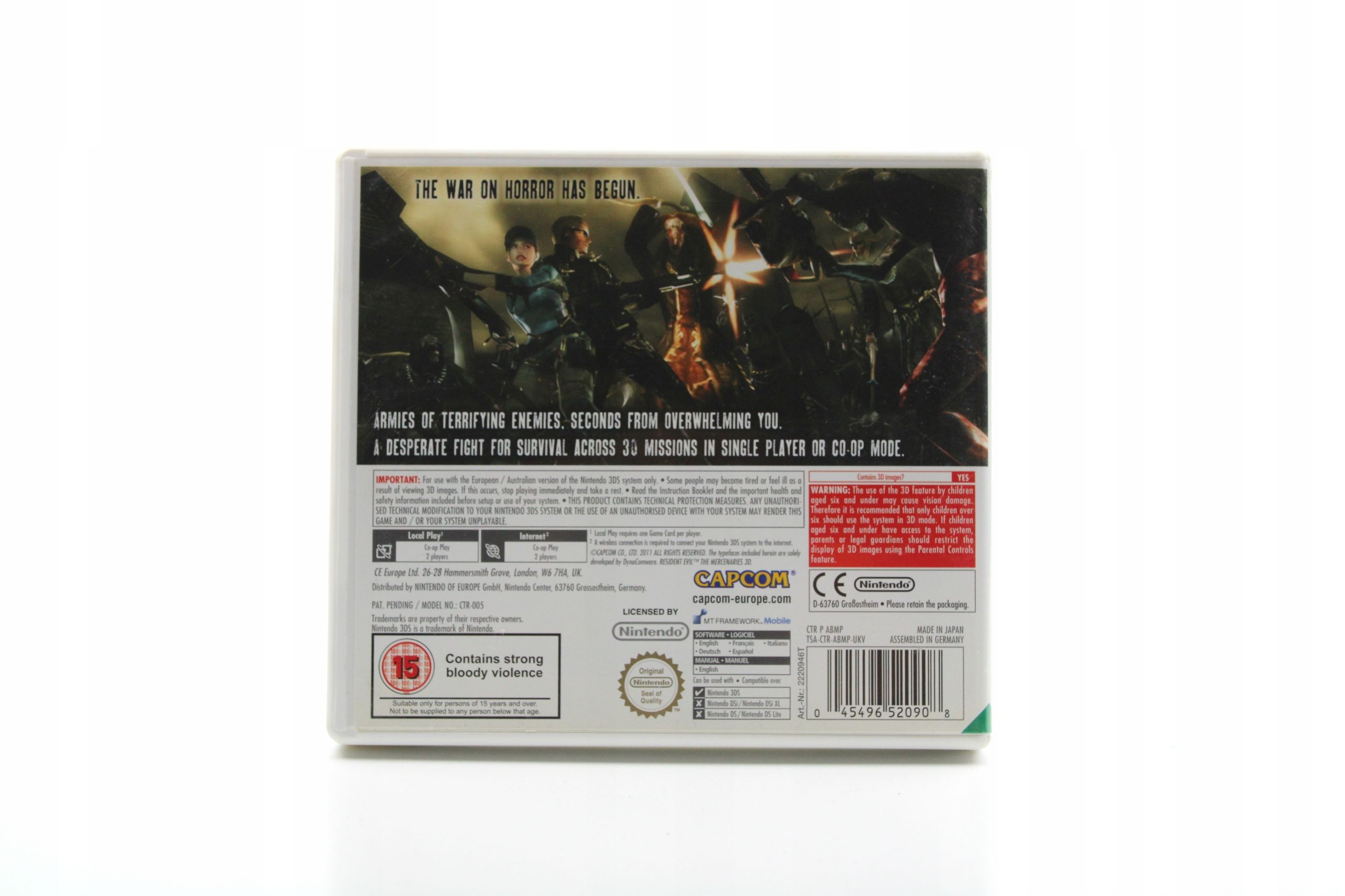 Resident Evil 3D The Mercenaries Nintendo 3Ds