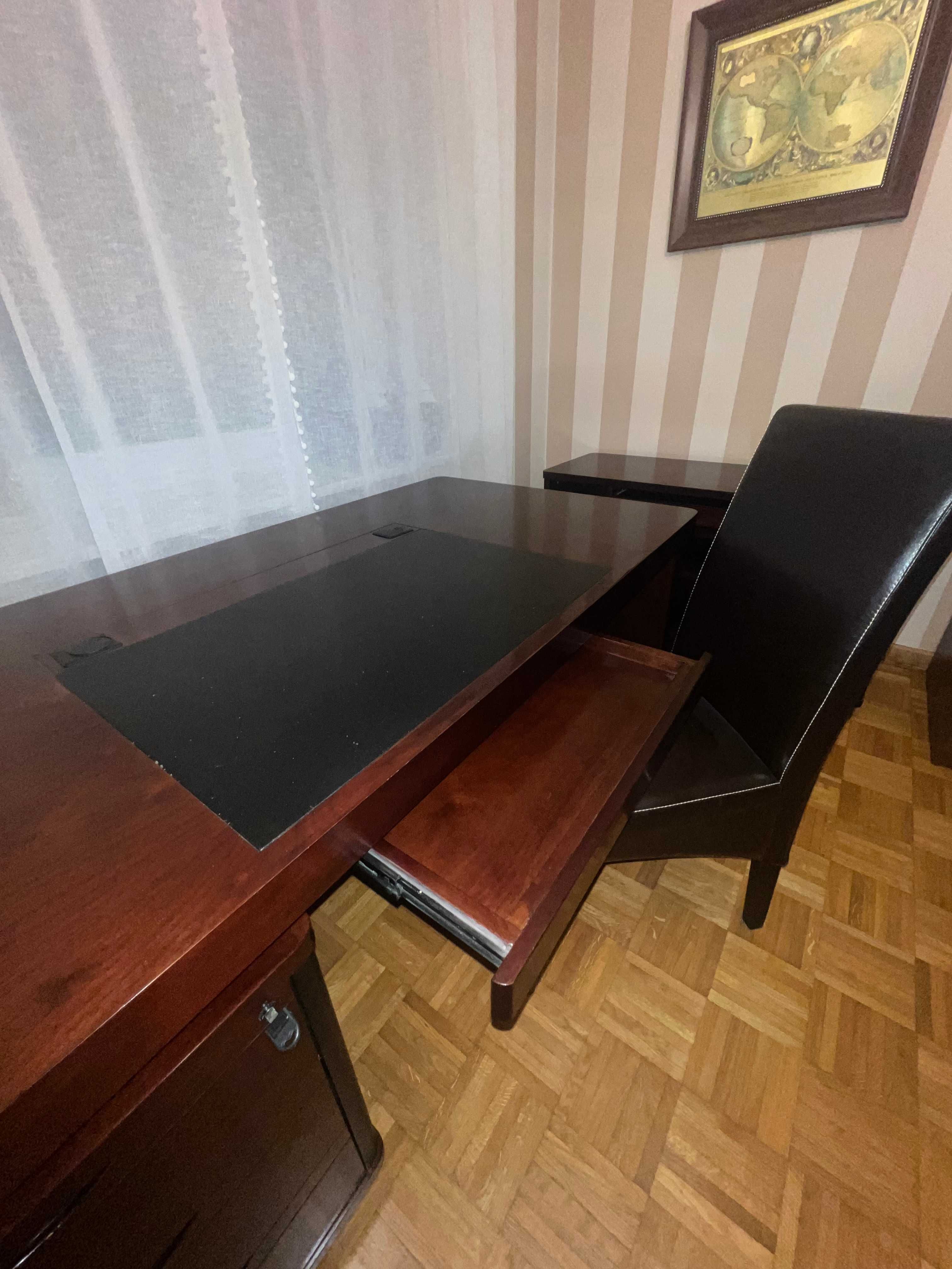 Biurko gabinetowe + pomocnik + krzesło