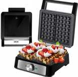 Gofrownica 1600W Duże Gofry Mocna Czarna