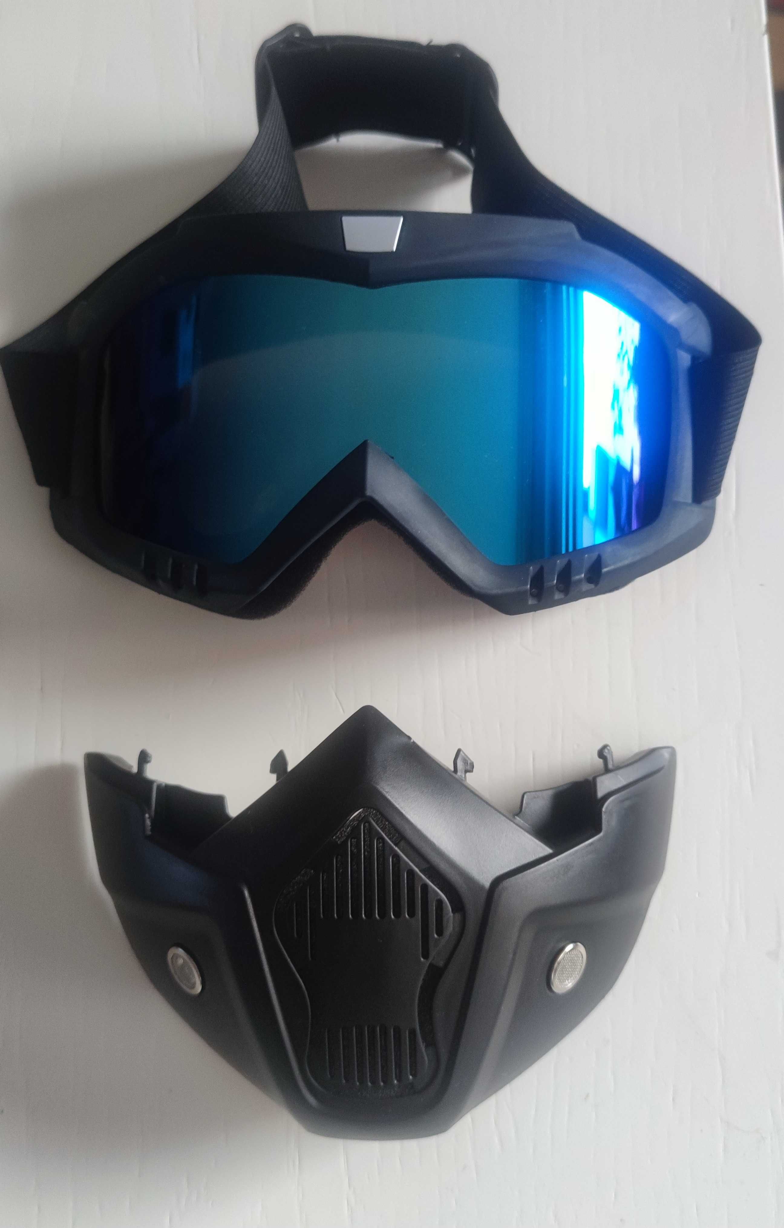 Maska gogle Sport YEL-R dod.do kasku,ochrona UV, filtrująca, regulacja