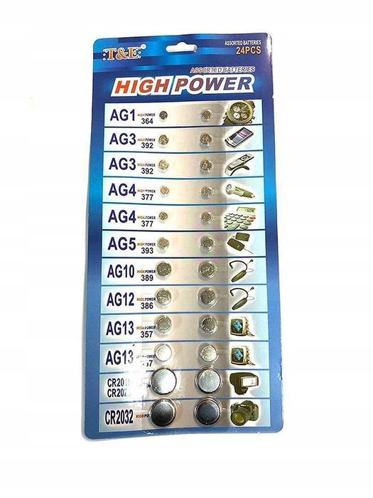 Zestaw baterii guzikowych do zegarków,pilotów itp