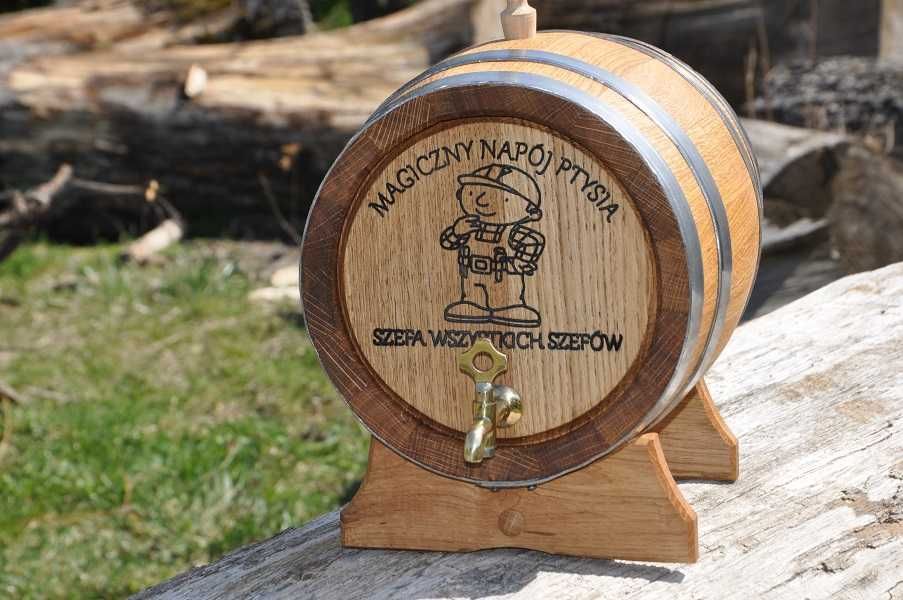 Beczka Dębowa 3 L nowa nie używana 100% szczelna na alkohol na bimber