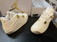 Jordan 4 white and gold 43