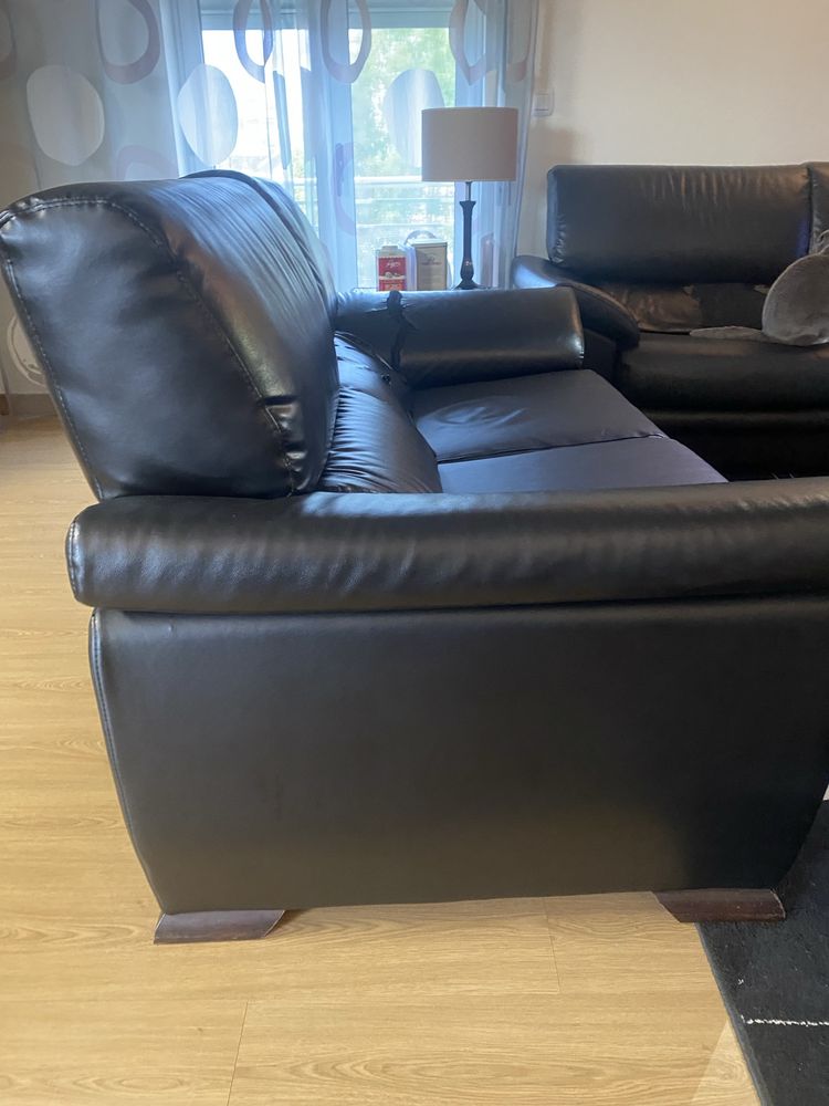 Sofa pele sintetica 2 lugares extensivel