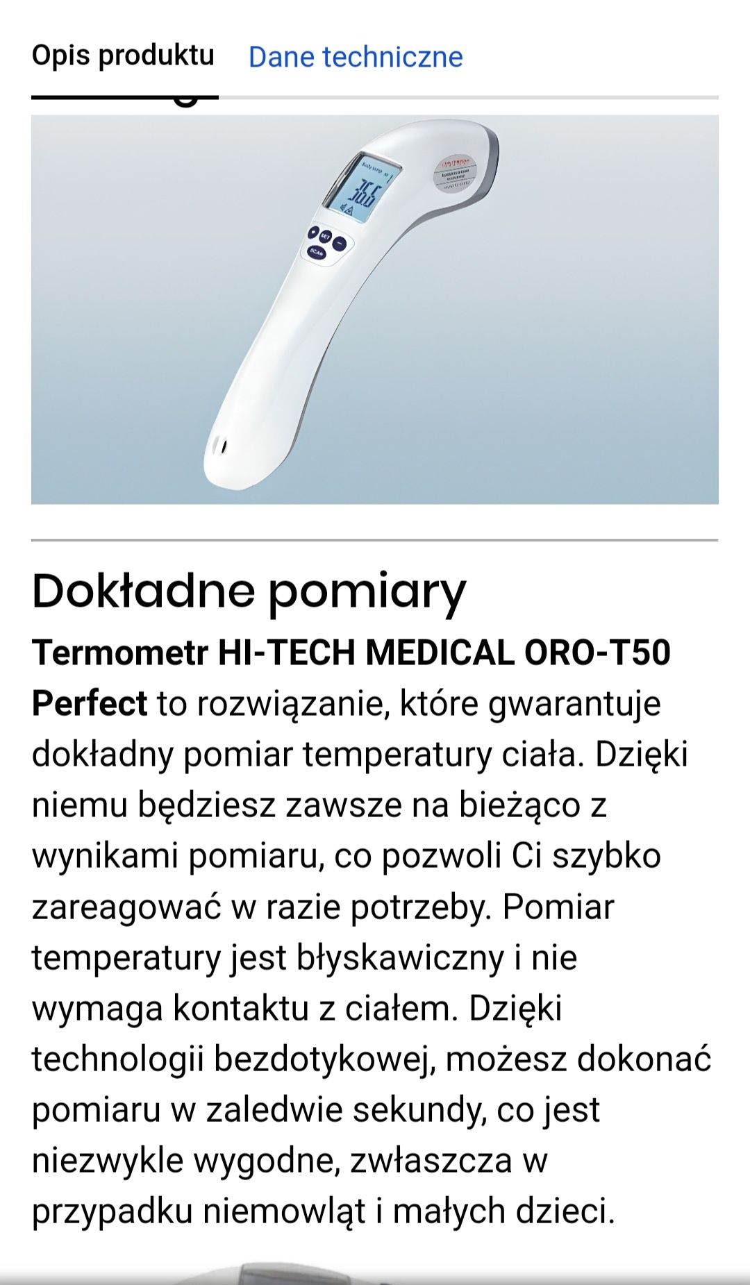 Termometr elektroniczny na podczerwień Hi-Tech