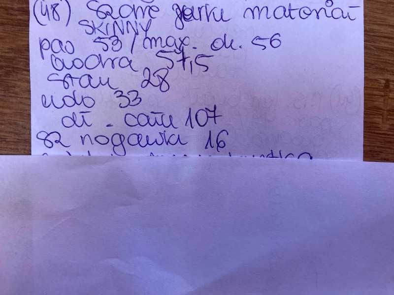 46 48 +size xxl skinny szare spodnie rurki materiałowe