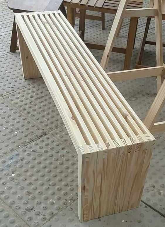 Ławka / stolik / stół / krzesło - Meble Lamele drewniane