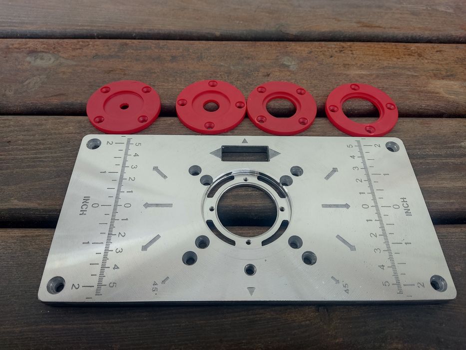 Пластина для фрезера 235х120х8мм зі змінними кільцями, алюмінієва