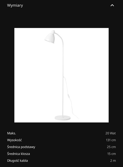 Lampa stojąca ikea.
