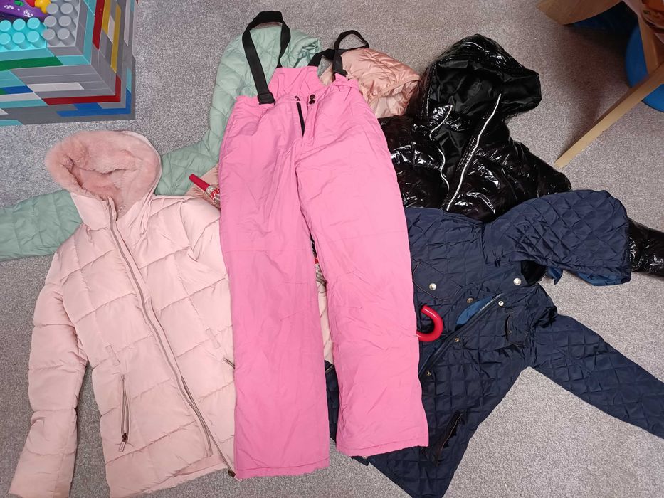 kurtki i spodnie zimowe 152, S zestaw