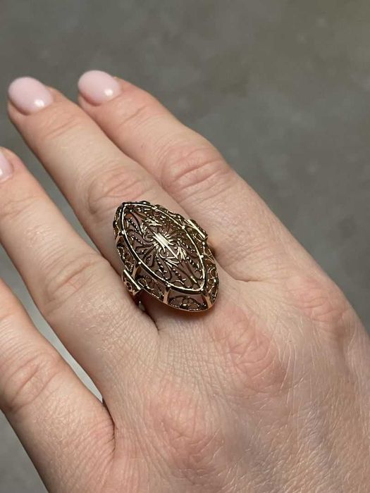 Złoty Pierścionek - Pestka - Pająk - 6,34g - WARMET B-623 - PRL
