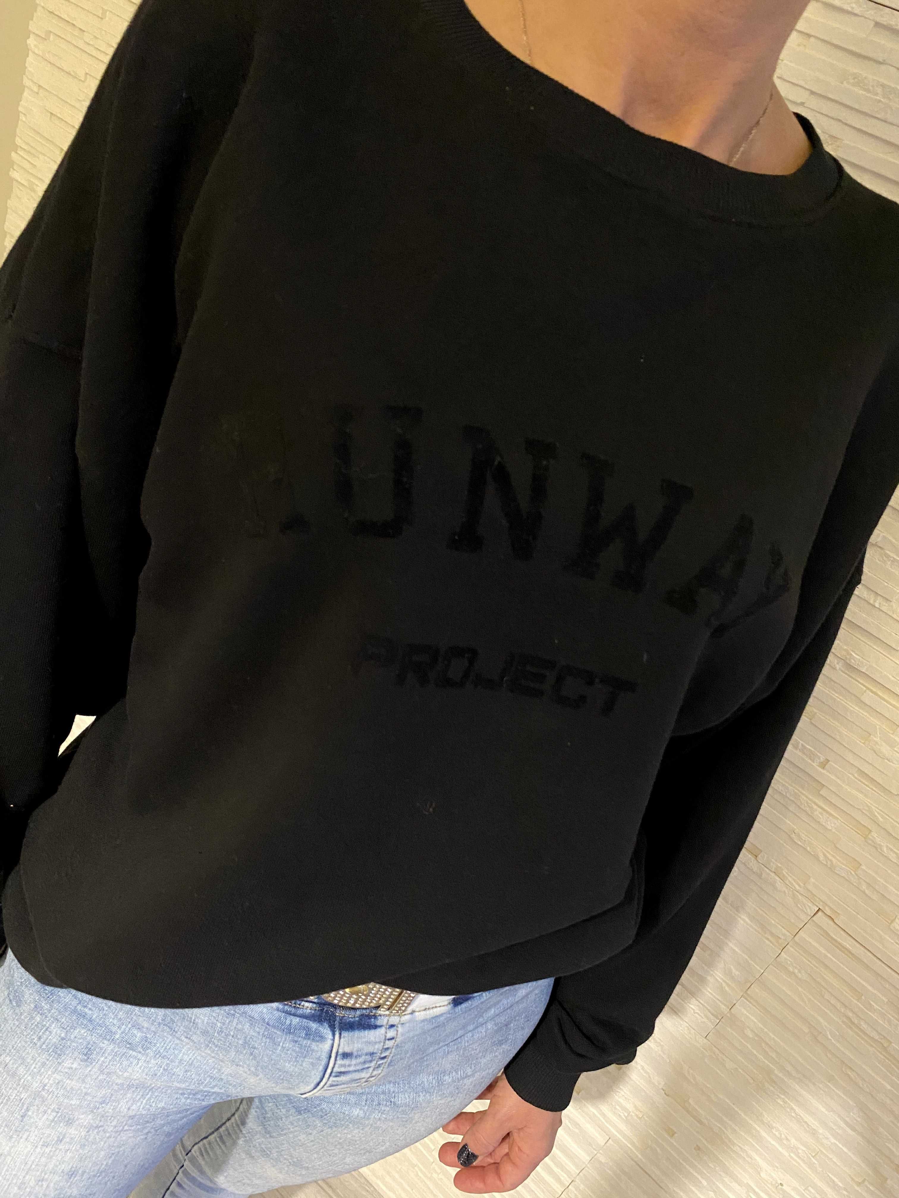 Project runway Lemonada nowa bluza black welurowy - napis