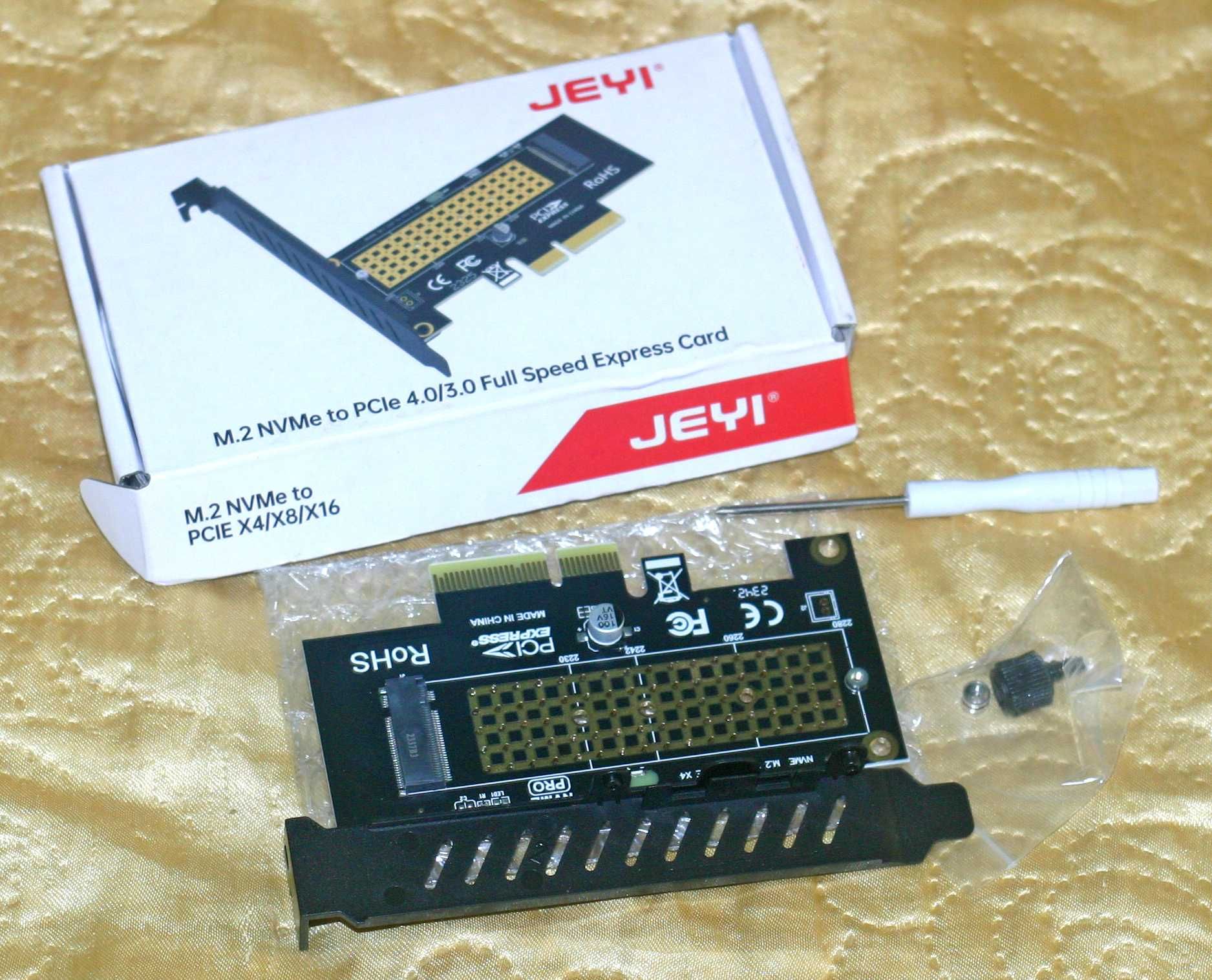 Адаптер переходник M.2 NVME to PCI-E 4.0/3.0, M2 SSD to PCIE X16