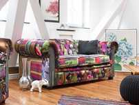 Sofa  Fioletowa dla 3 osób