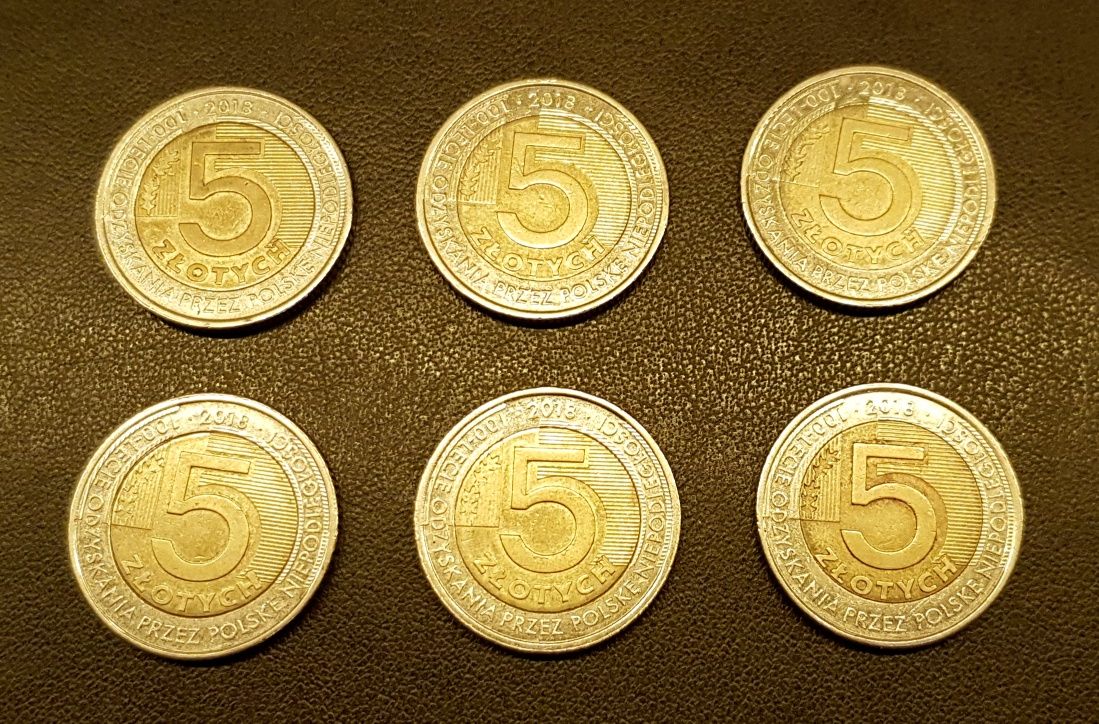6 x 5 zlotych 2018