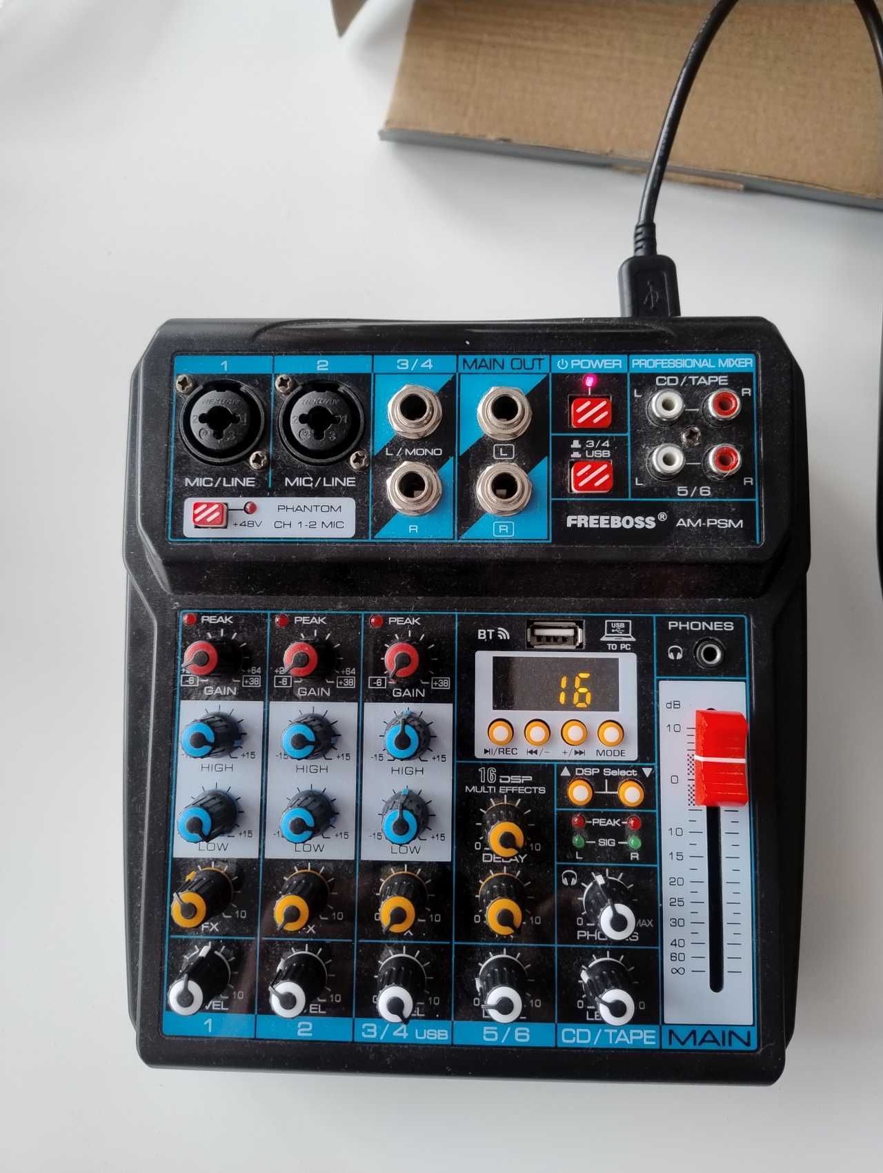 mixer audio 6 kan. z interfejsem audio USB bluetooth