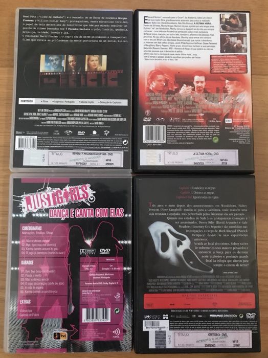 4 DVDs de filmes variados