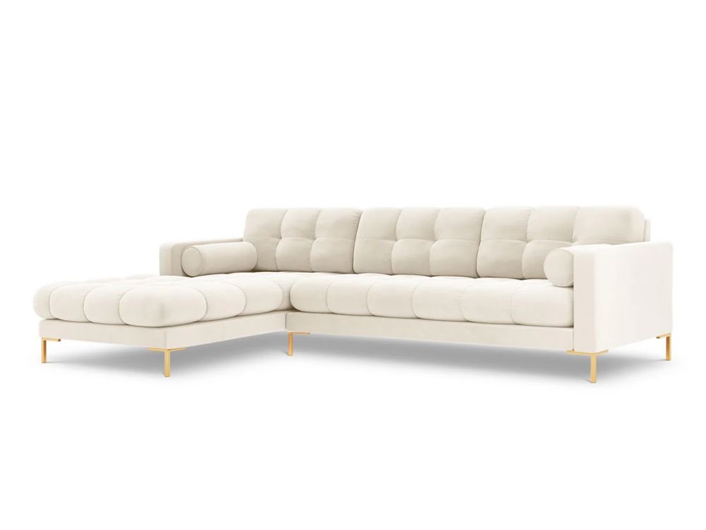 Sofa, narożnik lewostronny aksamitny