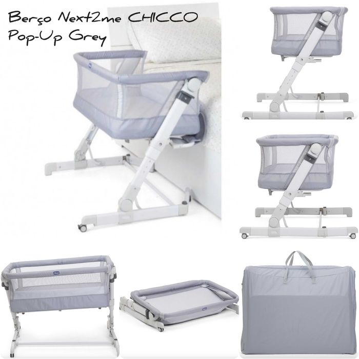 Berço Next2me Chicco Pop-Up Grey