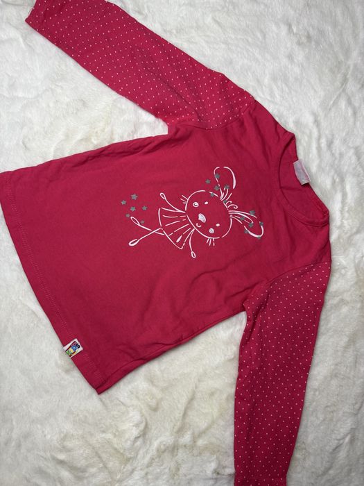 różowa bluzla z królikiem z długim rękawem