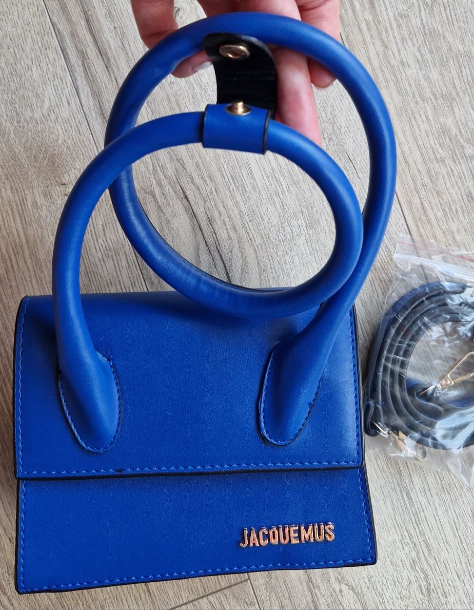 Nowa torebka listonoszka kuferek Jacquemus niebieska Le Chiquito Noeud