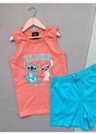 Łososiowa koszulka Stitch i Angel Disney 158 cm