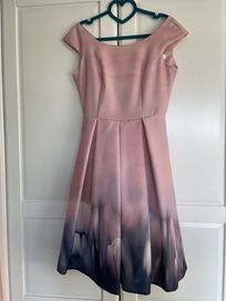 Sukienka różowo-fioletowa, idealna na wesele i komunię