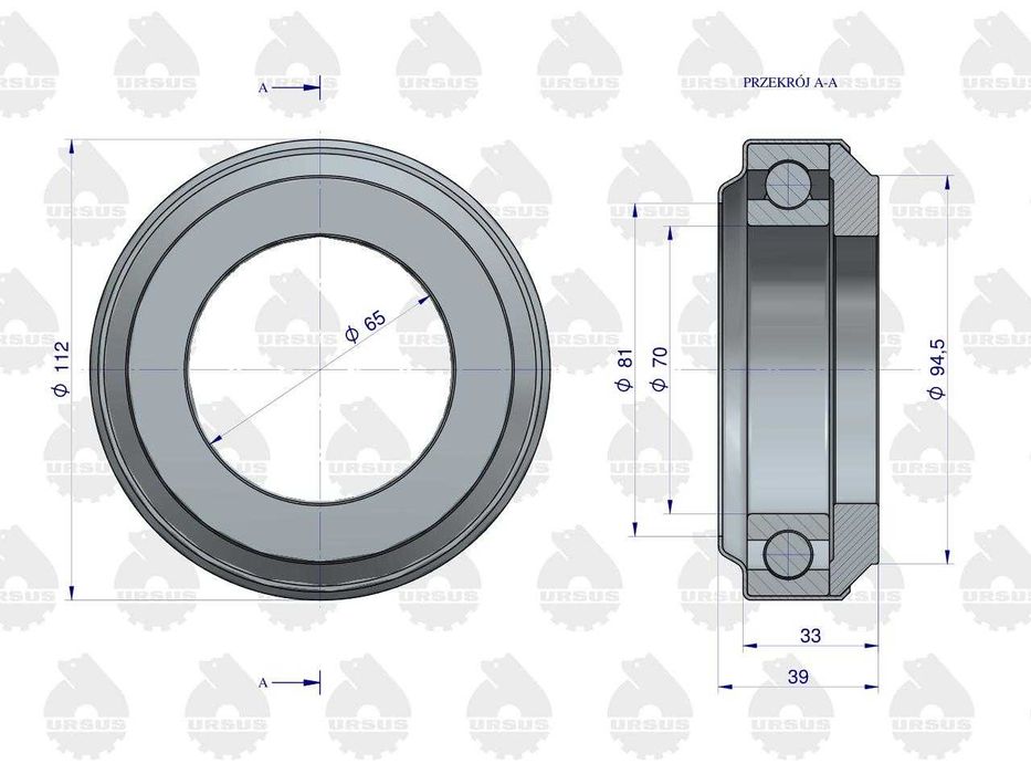 Łożysko oporowe sprzęgła wysokie NOWY TYP C-385 – Oryginał URSUS!