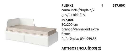 Flekke - Ikea - Cama indiv / dupla - Ótimo estado
