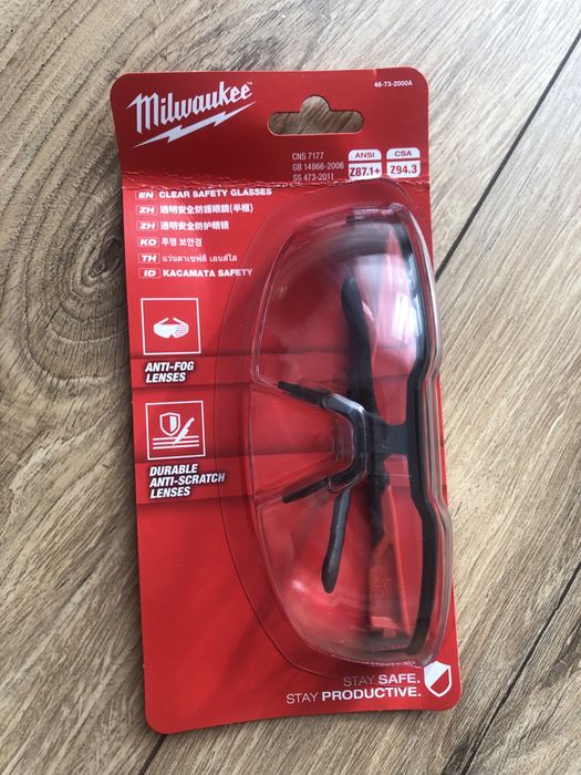 Окуляри Milwaukee прозорі, затемнені сонцезахисні, будівельні