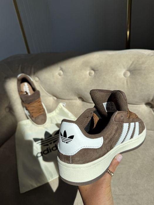 adidas campus original brown натуральний замш люкс