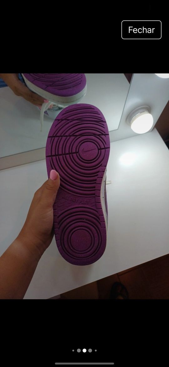 Sapatilhas da nike usadas poucas vezes