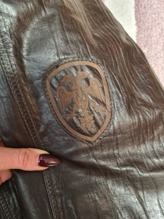 Стильна натуральна дублянка / куртка шкіряна / бомбер / піджак