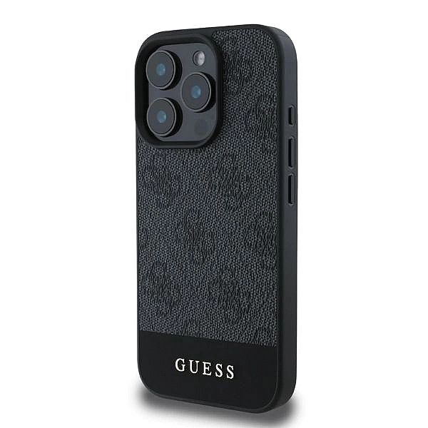 Etui Guess 4G Bottom Stripe na iPhone 16 Pro Max - szare