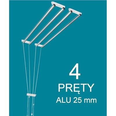Suszarka sufitowa 4 pręty 90x39,5cm fi25 alum