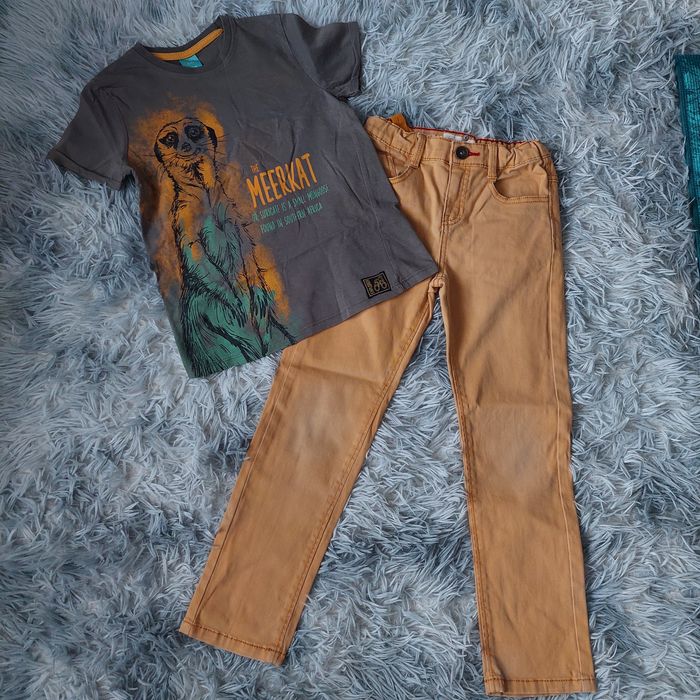 Komplet chłopięcy 122 sweter, bluzka i spodnie